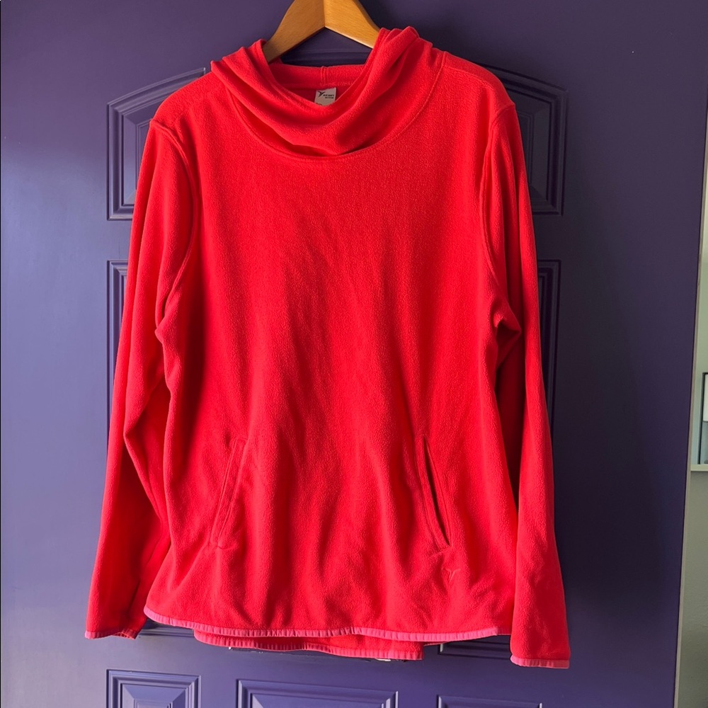 Old Navy Red Cowl Neck Fleece Pullover